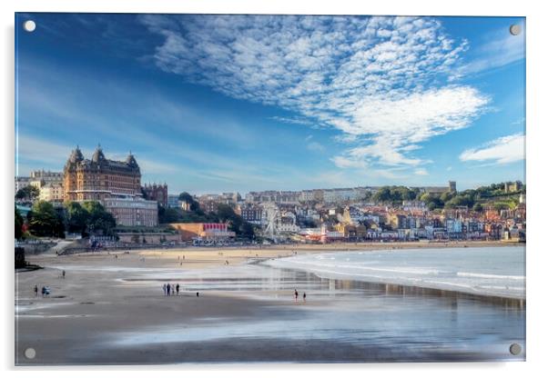 Scarborough South Sands Seafront Acrylic by Derek Beattie