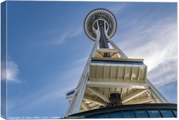 The Space Needle looking up, Seattle, Washington, USA Canvas Print by Dave Collins