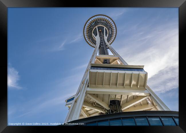 The Space Needle looking up, Seattle, Washington, USA Framed Print by Dave Collins