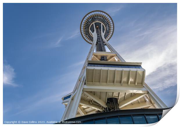 The Space Needle looking up, Seattle, Washington, USA Print by Dave Collins