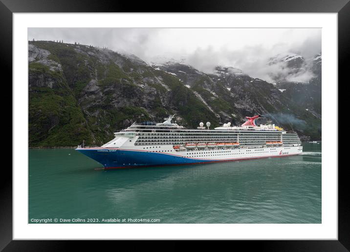 Carnival Spirit Cruise Liner in Tracy Arm Fjord, Alaska, USA Framed Mounted Print by Dave Collins