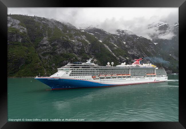 Carnival Spirit Cruise Liner in Tracy Arm Fjord, Alaska, USA Framed Print by Dave Collins