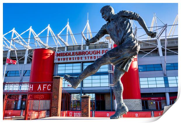 Wilf Mannion Riverside Stadium: Middlesbrough FC Print by STADIA 