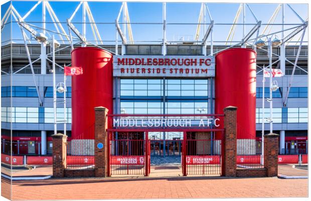 Riverside Stadium Gates: Middlesbrough FC Canvas Print by STADIA 