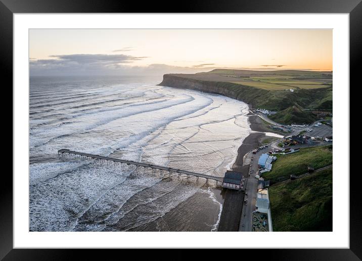A saltburn by the sea Sunrise Framed Mounted Print by Apollo Aerial Photography