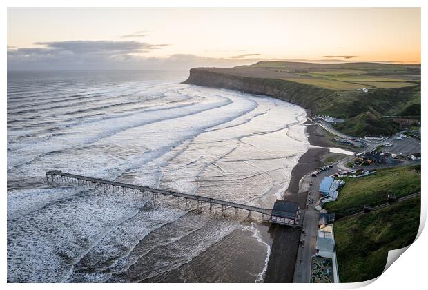 A saltburn by the sea Sunrise Print by Apollo Aerial Photography