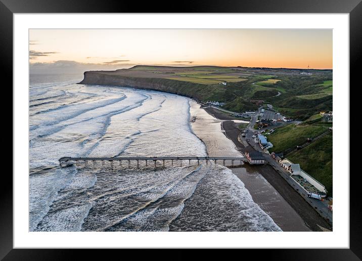 A Saltburn Sunrise Framed Mounted Print by Apollo Aerial Photography