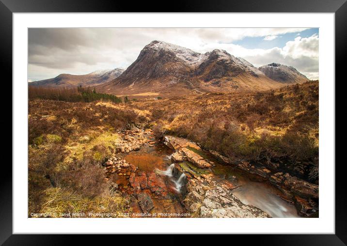 Glencoe North side view of Buachaille Etive Mor Sc Framed Mounted Print by Janet Marsh  Photography