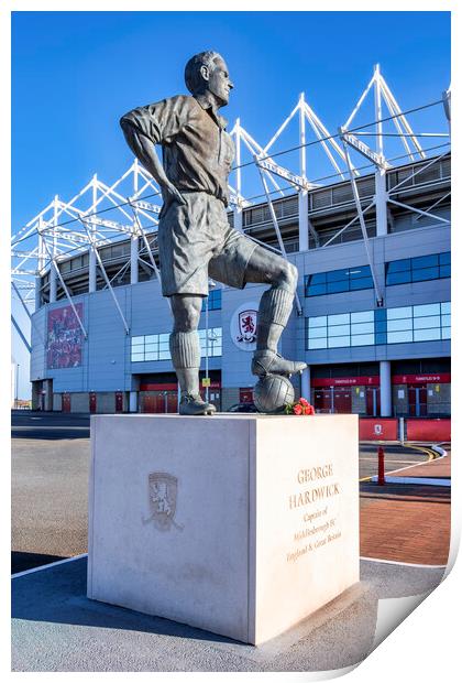 George Hardwick Statue Middlesbrough FC Print by STADIA 