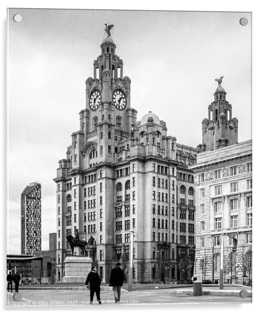Royal Liver Building Acrylic by Mike Shields