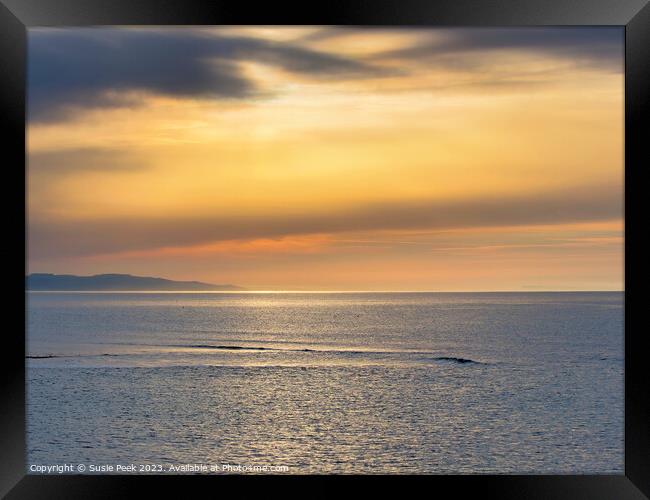 Lyme Bay on a Calm October Morning Framed Print by Susie Peek