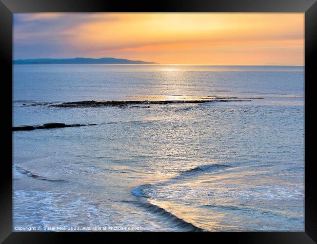 Lyme Bay on a Calm October Morning Framed Print by Susie Peek