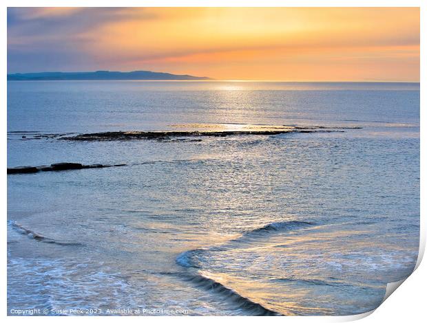 Lyme Bay on a Calm October Morning Print by Susie Peek