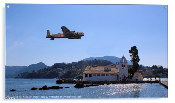 Lancaster over Kanoni Acrylic by Graham Parry