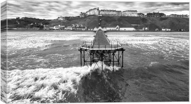 Saltburn Pier Black and White Canvas Print by Tim Hill