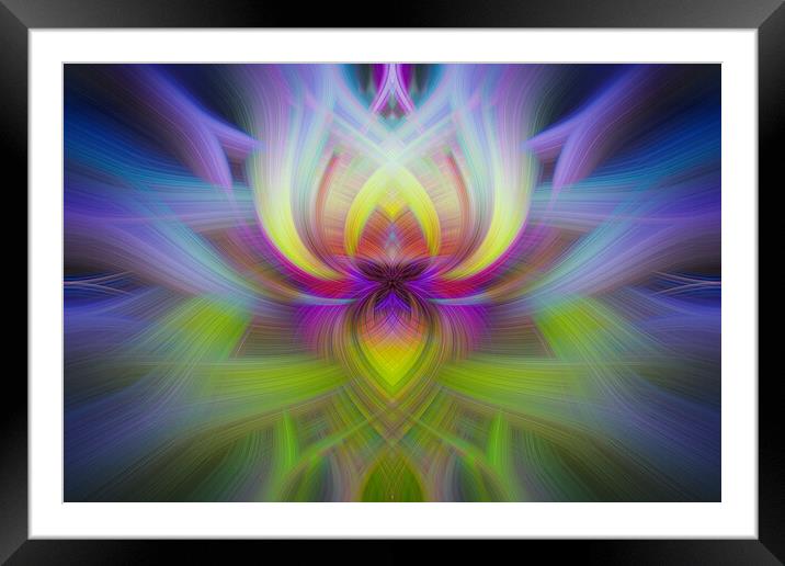 Multi Coloured Curved Abstract Art Framed Mounted Print by Phil Durkin DPAGB BPE4