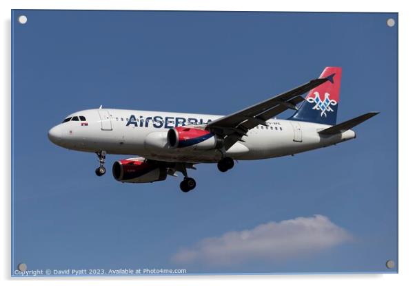 Air Serbia Airbus A319 Acrylic by David Pyatt