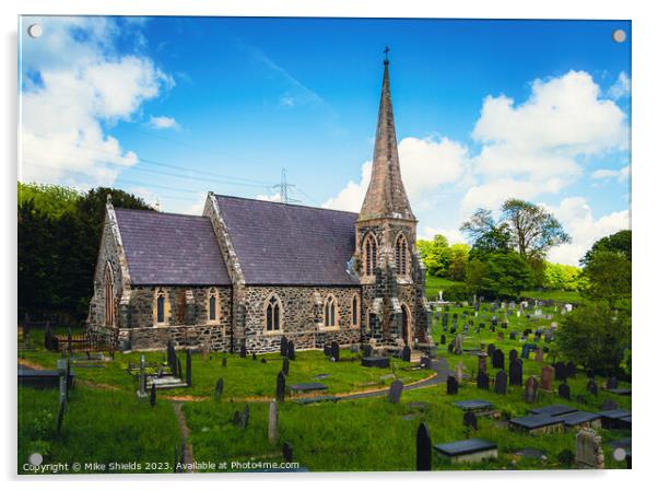 St Mary's Church Llanfairpwllgwyngyll Acrylic by Mike Shields