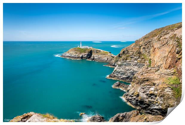 South Stack Lighthouse Print by Mike Shields