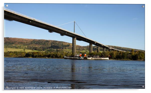 PS Waverley passing under Erskine Bridge Acrylic by ANN RENFREW