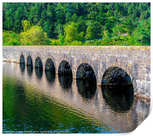 Garreg Ddu Dam Elan Valley Print by Mike Shields