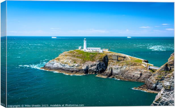 South Stack Lighthouse Canvas Print by Mike Shields
