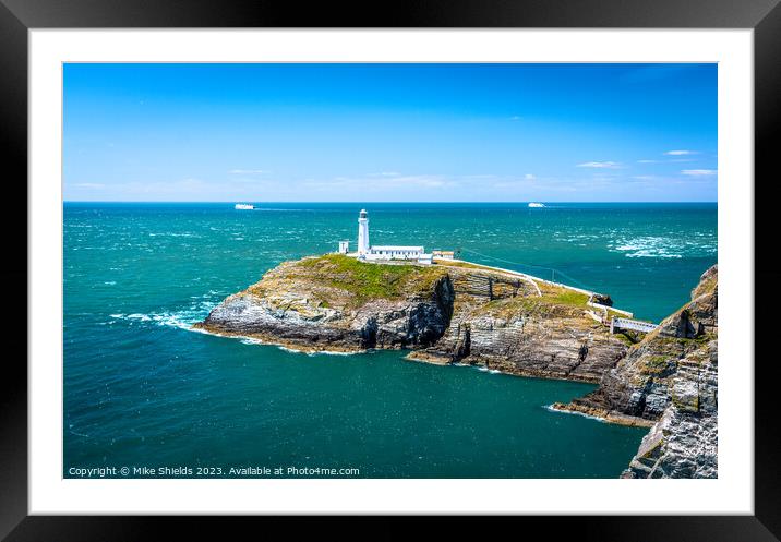 South Stack Lighthouse Framed Mounted Print by Mike Shields