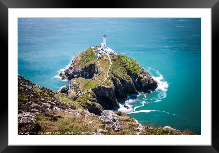South Stack Lighthouse Framed Mounted Print by Mike Shields