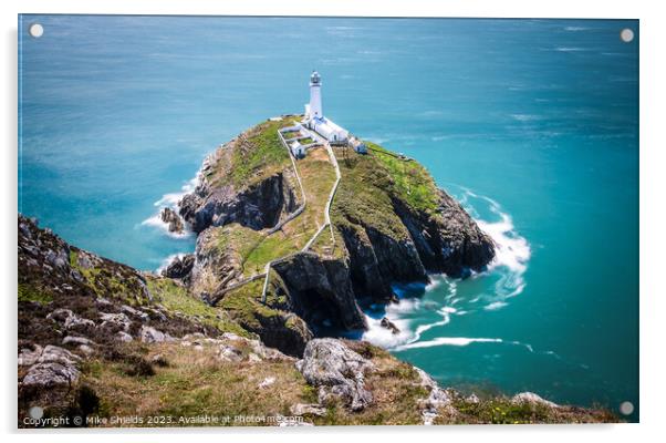 South Stack Lighthouse Acrylic by Mike Shields