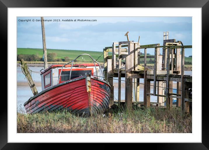 Skipool Creek Boat Framed Mounted Print by Gary Kenyon
