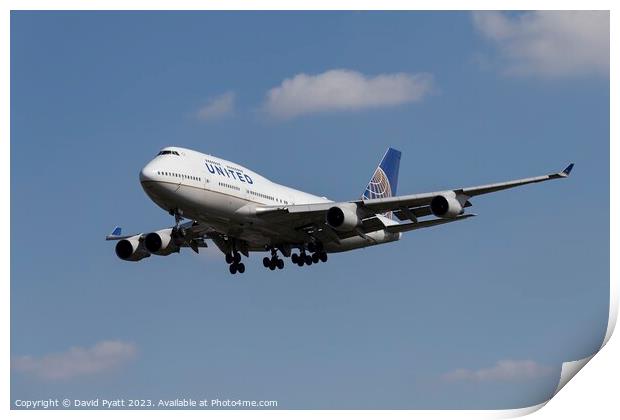 United Airlines Boeing 747-422  Print by David Pyatt