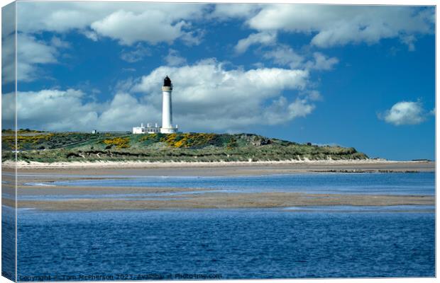 Lossiemouth West Beach Lighthouse Canvas Print by Tom McPherson
