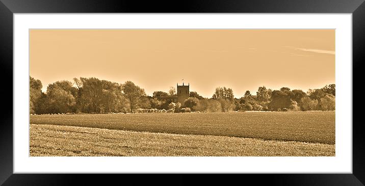 The Village Church Framed Mounted Print by Caroline Williams