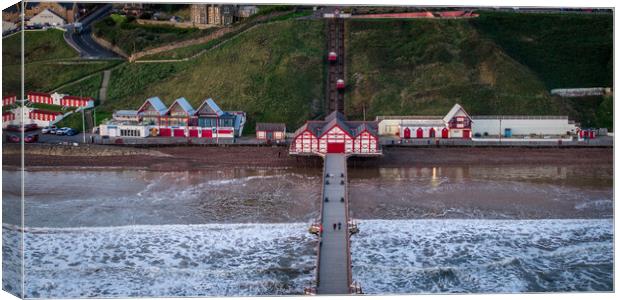Walking the Pier Canvas Print by Apollo Aerial Photography