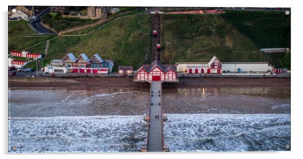 Walking the Pier Acrylic by Apollo Aerial Photography
