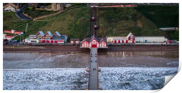 Walking the Pier Print by Apollo Aerial Photography