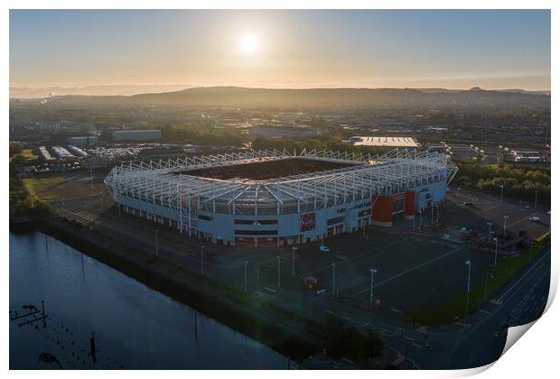 The Riverside Sunrise Print by Apollo Aerial Photography