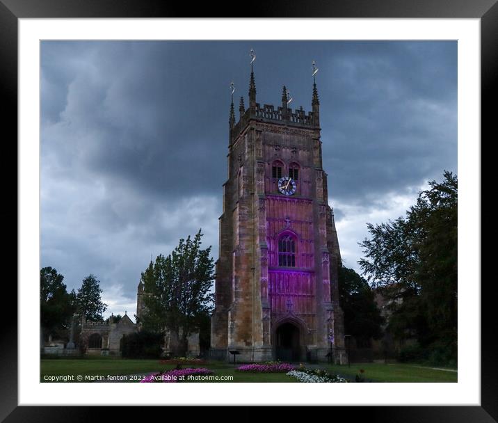 Evesham Bell Tower Framed Mounted Print by Martin fenton