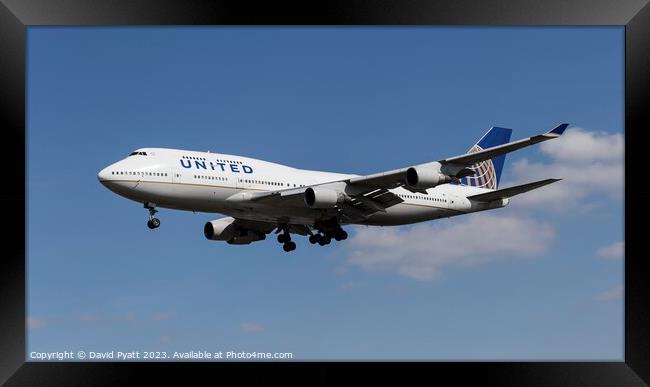 United Airlines Boeing 747 Panorama Framed Print by David Pyatt