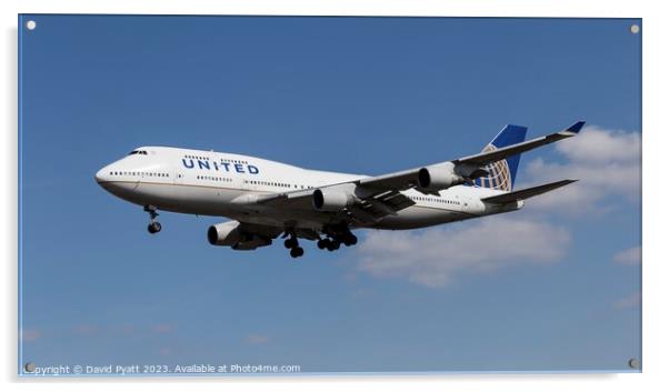 United Airlines Boeing 747 Panorama Acrylic by David Pyatt