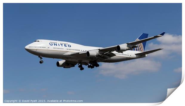 United Airlines Boeing 747 Panorama Print by David Pyatt