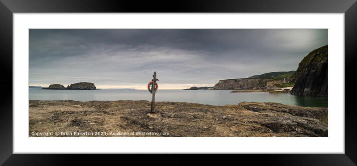 Ballintoy Lifering with a View Framed Mounted Print by Brian Fullerton