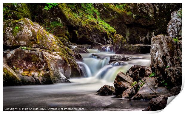 Flows over Rocks Print by Mike Shields
