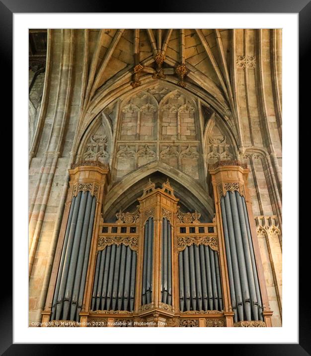 Great Malvern Priory organ Framed Mounted Print by Martin fenton
