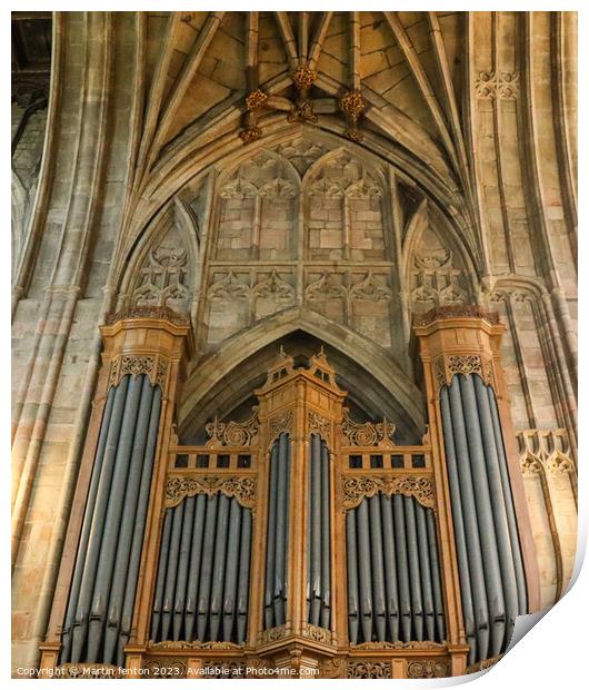 Great Malvern Priory organ Print by Martin fenton