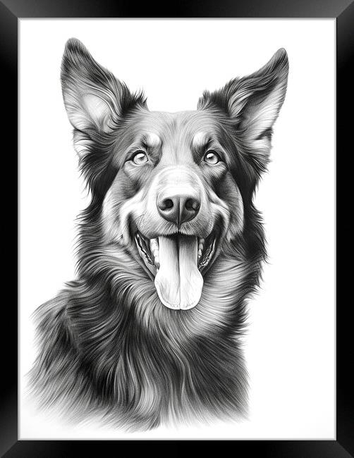 Beauceron Pencil Drawing Framed Print by K9 Art