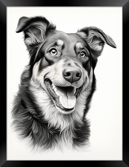 Beauceron Pencil Drawing Framed Print by K9 Art
