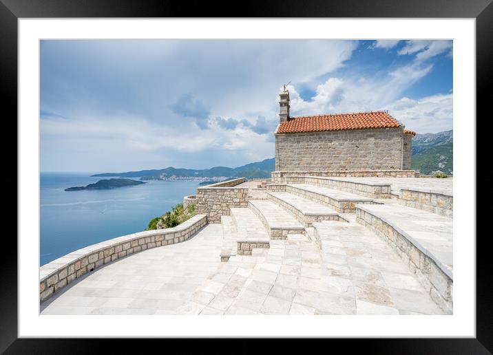 St Sava Church in front of the Budva Riverira Framed Mounted Print by Jason Wells