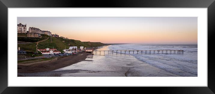 Saltburn Pier Panorama Framed Mounted Print by Apollo Aerial Photography