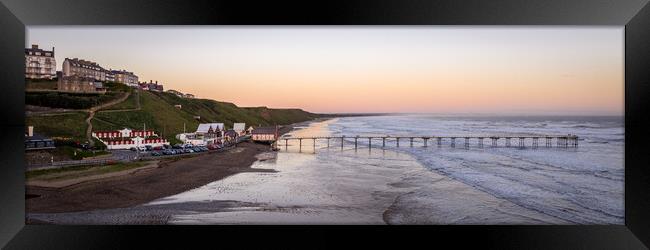 Saltburn Pier Panorama Framed Print by Apollo Aerial Photography